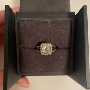 David Yurman Petite Albion Ring with White Topaz and Diamonds